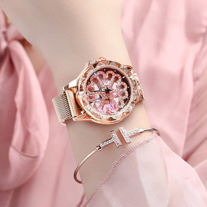 Fashion Women Watch, with 360¬∞ Rotatable Dial, Magnetic Watch Band & Daily Waterproof