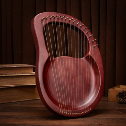 Classy 16-String Lyre Harp with Metal Strings, Tuning Wrench, Spared Strings, Manual and Bag, for Beginners and Professionals