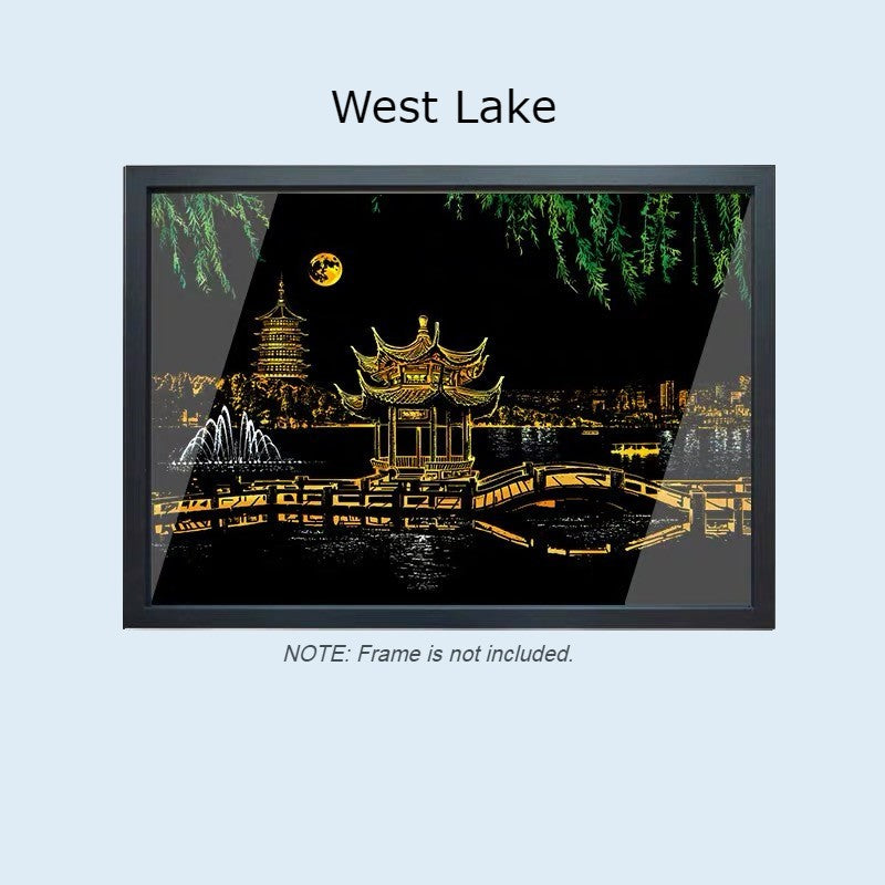 Creative Scratch Art City Night View, for Kids, Adult, DIY, Decoration & Gift