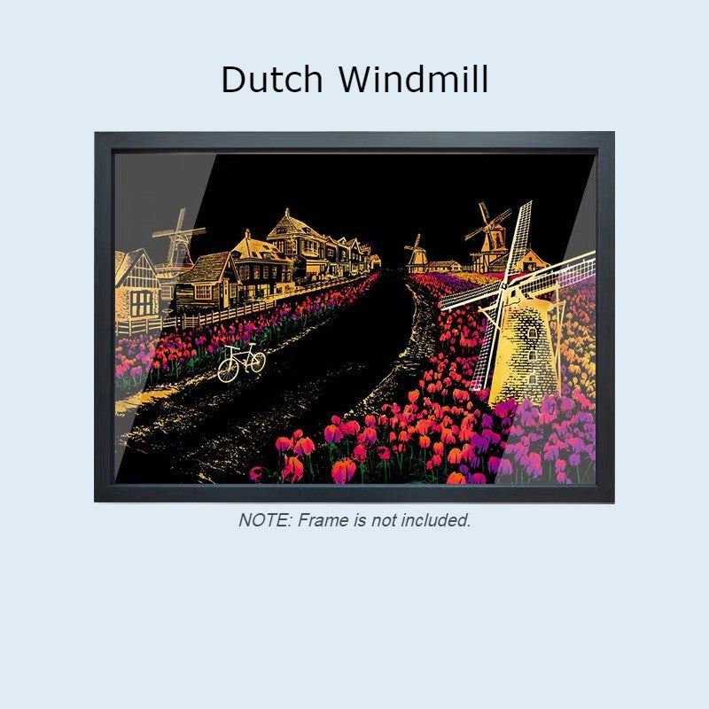 Creative Scratch Art City Night View, for Kids, Adult, DIY, Decoration & Gift