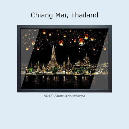 Creative Scratch Art City Night View, for Kids, Adult, DIY, Decoration & Gift