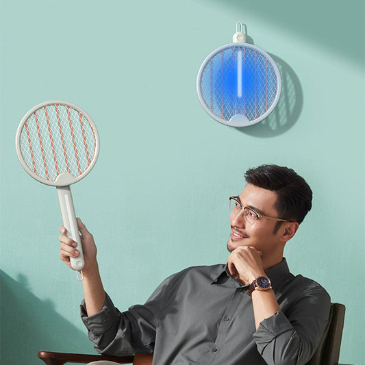 Foldable Rechargeable Electric Fly Swatter with UV Light, for Mosquito, Fly, Gnat, Wasp