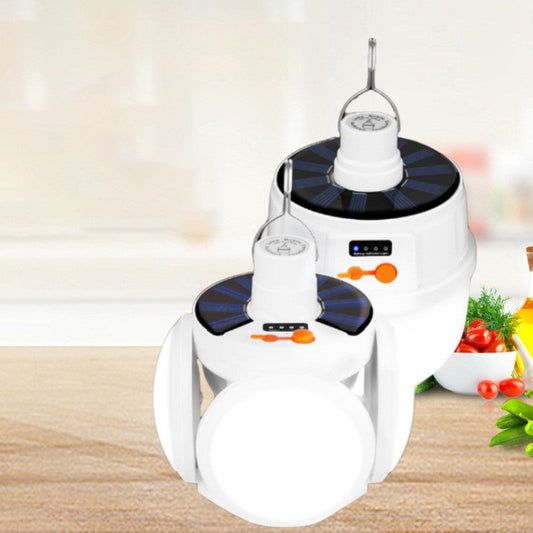 Foldable Multi-Functional Solar LED Bulb, with 5 Light Modes, 2400mAh Battery & Wide Range Lighting, for Garden, Power Outage, Camping, Fishing & More (1pc)