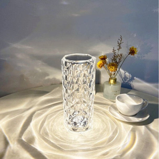 Decorative Crystal Rose Table Lamp, with Color Changing & Dimmable Design, for Living Room, Bedroom & More