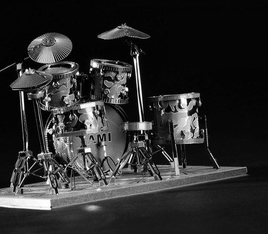 3D Metal Craft Cast Drum Set Puzzle, with Sophisticated Laser Cut, Best Gift for Kids and DIY Fan