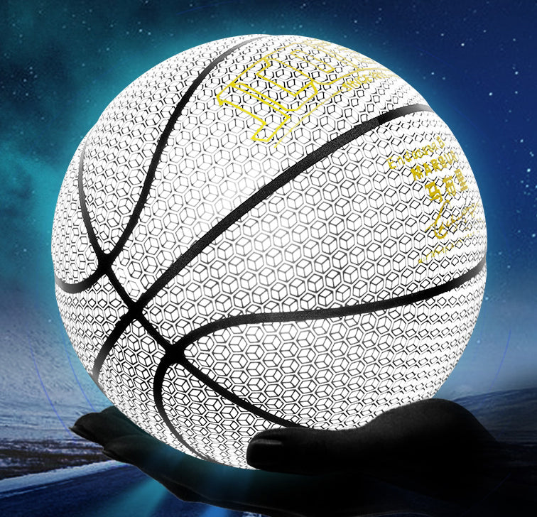 Cool Luminous Basketball, with Standard Size, Soft Leather and Moderate Bounce