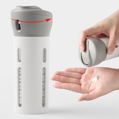 Portable & Refillable 4-in-1 Lotion Sub-Bottle Dispenser, for Sanitizer, Lotion, Shampoo, Shower Gel and More