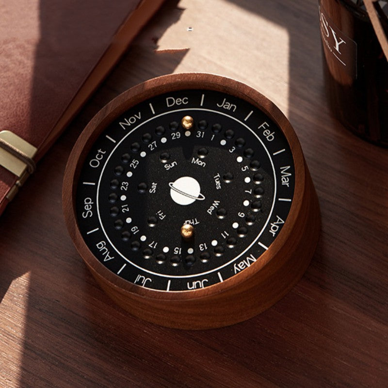 Wooden Adjustable Perpetual Calendar, for Home, Decor & Gift