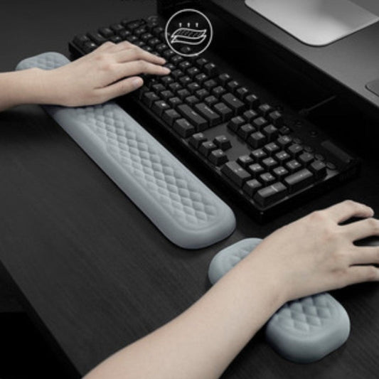 Keyboard & Mouse Wrist Rest, with Ergonomic Design, Breathable Memory Foam & Anti-slip Backing, for Home & Office