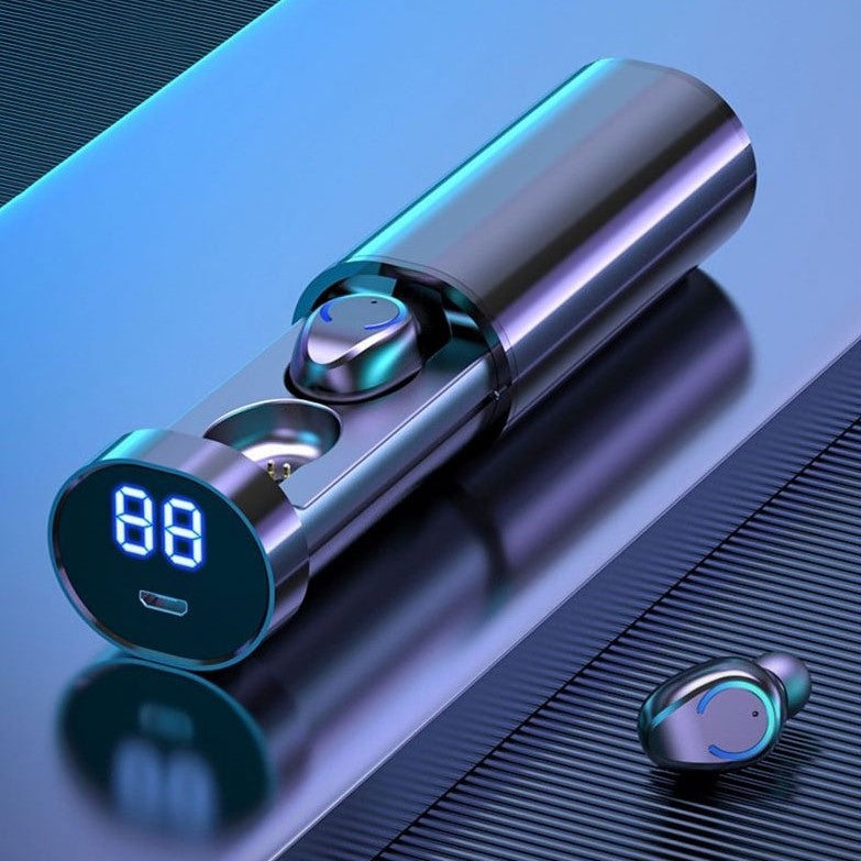 Portable True Wireless Bluetooth Earbuds, with Bluetooth 5.1 & Pull-out Charging Compartment, for Gym, Commuting, or Relaxing Outside