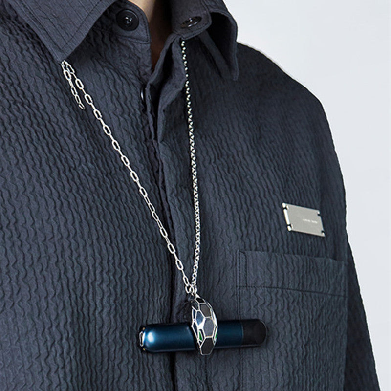 Men‚Äôs Chain Necklace with Snake Head Magnetic Clipper