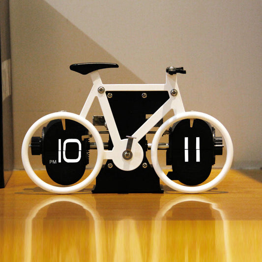 Retro Style Bicycle Shaped Flip Down Clock, for Home & Office