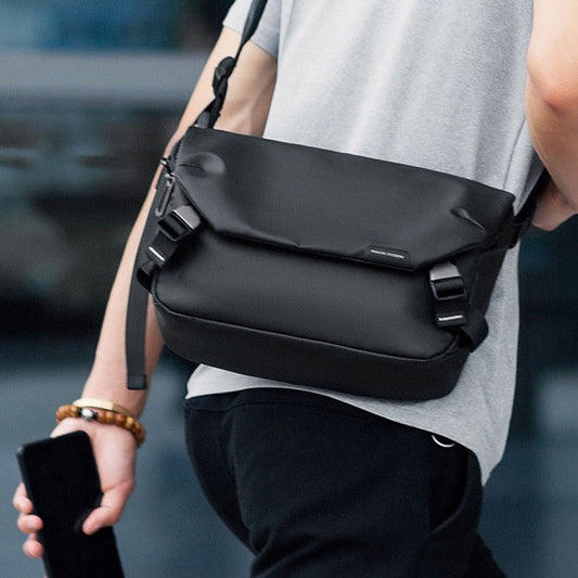 Large-capacity Waterproof Oxford Crossbody Bag, with Anti-theft Pocket, Multiple Compartments and Back Trolley Strap, for Travel, Work & More