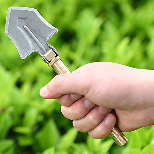 3-in-1 Multi-Function Mini Shovel & Hoe, with Built-in Compass, for Gardening, Survival, Hiking, Ice Fishing