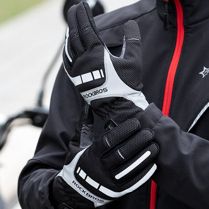 Electric Thermal Heated Gloves, with Touchscreen-compatible Fingertips & Reflecting Strip, for Climbing, Hiking, Cycling & More