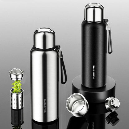 Insulated Thermos Water Bottle, with Tea Filter & Wide-mouth Opening, for Coffee, Tea & Cold Beverage