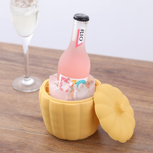2-in-1 Pumpkin Ice Bucket Silicone Cube Mold with Lids, or Home, Party, Cocktail, Whiskey, Wine & More