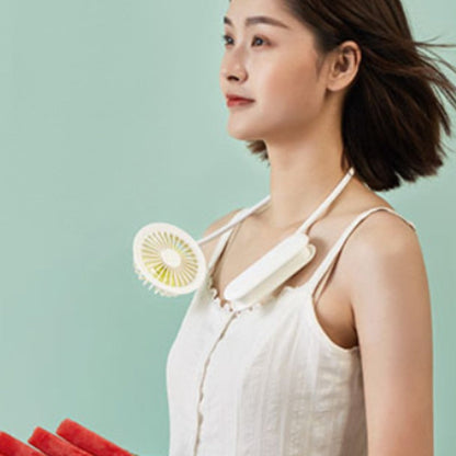 Portable Rechargeable Neck Fan, with LED Light, for Outdoor & Indoor