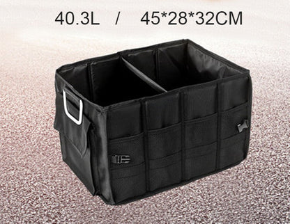 Multifunctional Foldable Car Trunk Storage Box, with 50L Large Capacity, Detachable Partition and Scratch-resistant and Easy-to-clean Design