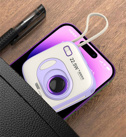Dual Fast Charge Digital Display Slim 10000mAh Portable Power Bank With Built-in Cables