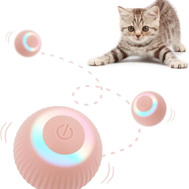 Smart Interactive Cat Ball Toy - Automatic Rolling LED Ball for Indoor Cats - Self-Play Power Ball