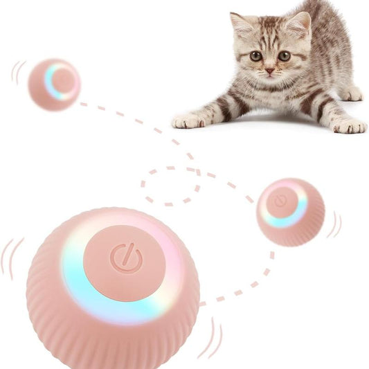 Smart Interactive Cat Ball Toy - Automatic Rolling LED Ball for Indoor Cats - Self-Play Power Ball