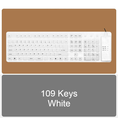 Roll-up Silicone Flexible Keyboard, with USB Wired, Waterproof Coating & Silent Typing