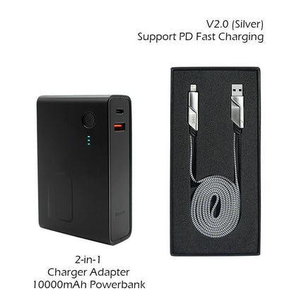4-in-1 Multi-sockets Charging Cable (1m), Support Fast Charging, with Type-C, Type-A and Lightning, Compatible with Most Phones