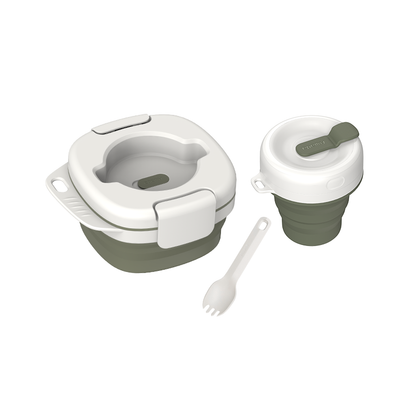 Portable Silicone All-In-One Camping Tableware Set