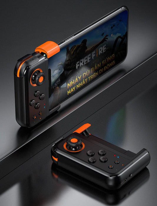 Wireless Bluetooth Mobile Game Controller with Flexible Joystick, Programmable Buttons & Ambient Light, for All Phones