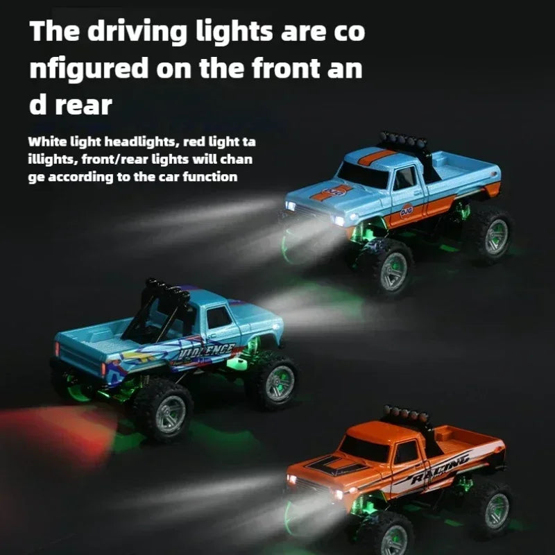 RC 1/64 Speed Mini Off-Road Climbing Car Alloy Cool Appearance Light Shock Absorption Children'S Toy Gift