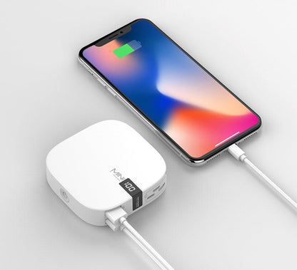 Mini 10000mAh Power Bank with 2.1A Fast Charging, Super Slim, LED Display and Dual USB Output Ports, Support Lightning, Micro and Type-C