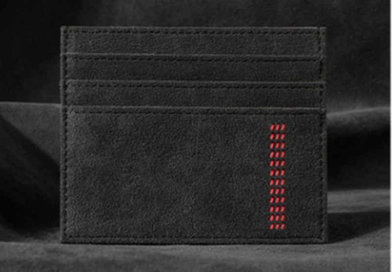 Large Capacity Slim Woven Suede Card Holder, for Shopping, Travelling, Jogging or Working