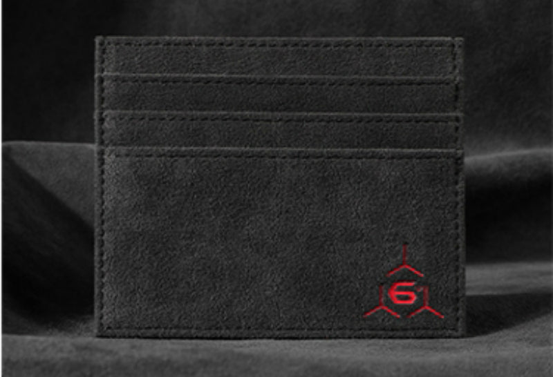 Large Capacity Slim Woven Suede Card Holder, for Shopping, Travelling, Jogging or Working