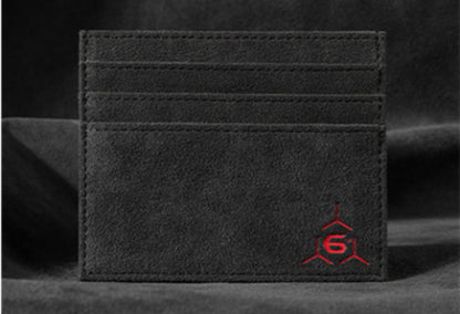 Large Capacity Slim Woven Suede Card Holder, for Shopping, Travelling, Jogging or Working