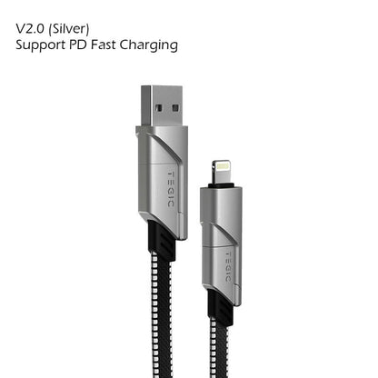 4-in-1 Multi-sockets Charging Cable (1m), Support Fast Charging, with Type-C, Type-A and Lightning, Compatible with Most Phones