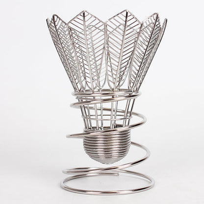 Creative Stainless Steel Badminton Shaped Pen Holder, for Home, Office and Gifts