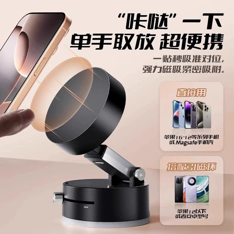 Magnetic Suction Phone Holder: 360¬∞ Rotating, Foldable, Selfie-Ready, Desk-to-Car Mount