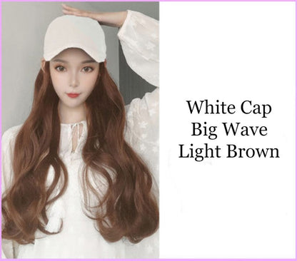 58cm Long Wavy Curly Large Volume Fluffy Wig with Cap