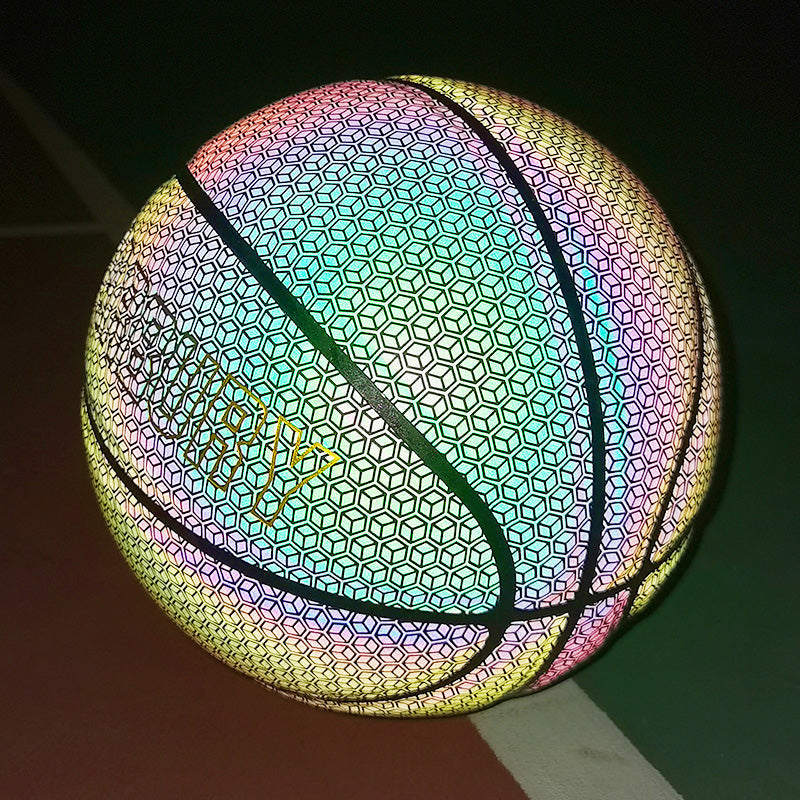 Cool Luminous Basketball, with Standard Size, Soft Leather and Moderate Bounce