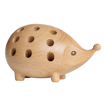 Wood Creative Small Hedgehog Pencil Holder, Good Gift for Your Family or friends