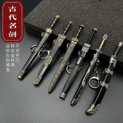 Mini Ancient Chinese Sword Model - Yue King & Qin Dynasty Charm