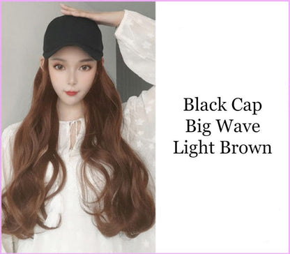 58cm Long Wavy Curly Large Volume Fluffy Wig with Cap