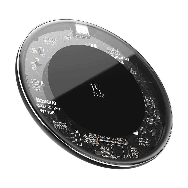 15W Fast Charging Transparent Wireless Charging Board with Glass Panel, Upgraded Coil & Universal Compatibility