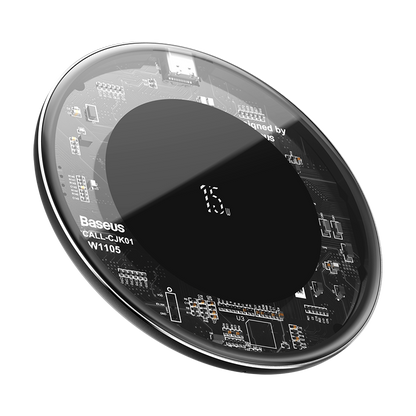 15W Fast Charging Transparent Wireless Charging Board with Glass Panel, Upgraded Coil & Universal Compatibility
