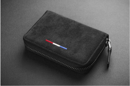 Large Capacity Slim Woven Suede Card Holder, for Shopping, Travelling, Jogging or Working
