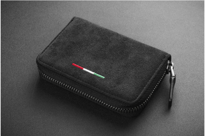 Large Capacity Slim Woven Suede Card Holder, for Shopping, Travelling, Jogging or Working