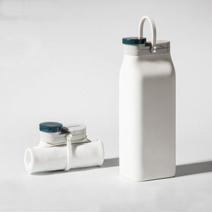 Portable Silicone Water Bottle, with High-Temperature Resistant Design, Easy to Clean, Foldable, Large Capacity and Food Grade Silicone, for Travel, Sports, Camping and More