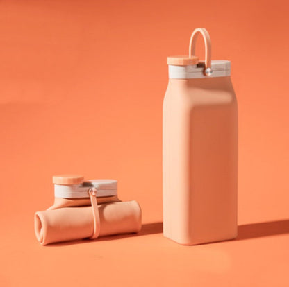Portable Silicone Water Bottle, with High-Temperature Resistant Design, Easy to Clean, Foldable, Large Capacity and Food Grade Silicone, for Travel, Sports, Camping and More
