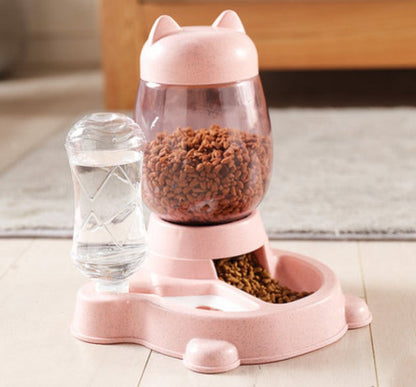 2-in-1 Automatic Pet Feeder, with Automatic Refill, Large Capacity, Detachable Design and Dust-proof Drinking Spout, For Cats and Dogs
